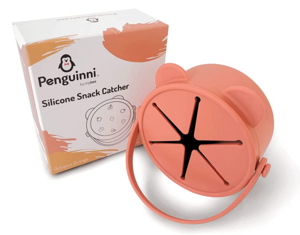 Silicone Spill Proof Snack Cups (Octopus Orange) – Penguinni